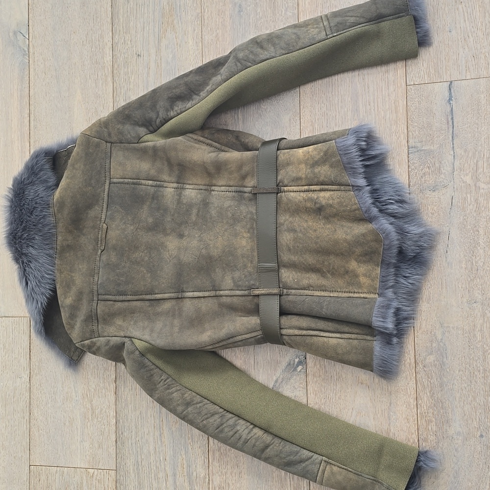 Patrizia Pepe real lambskin leather shearling coat Size US 6 - Picture 6 of 16